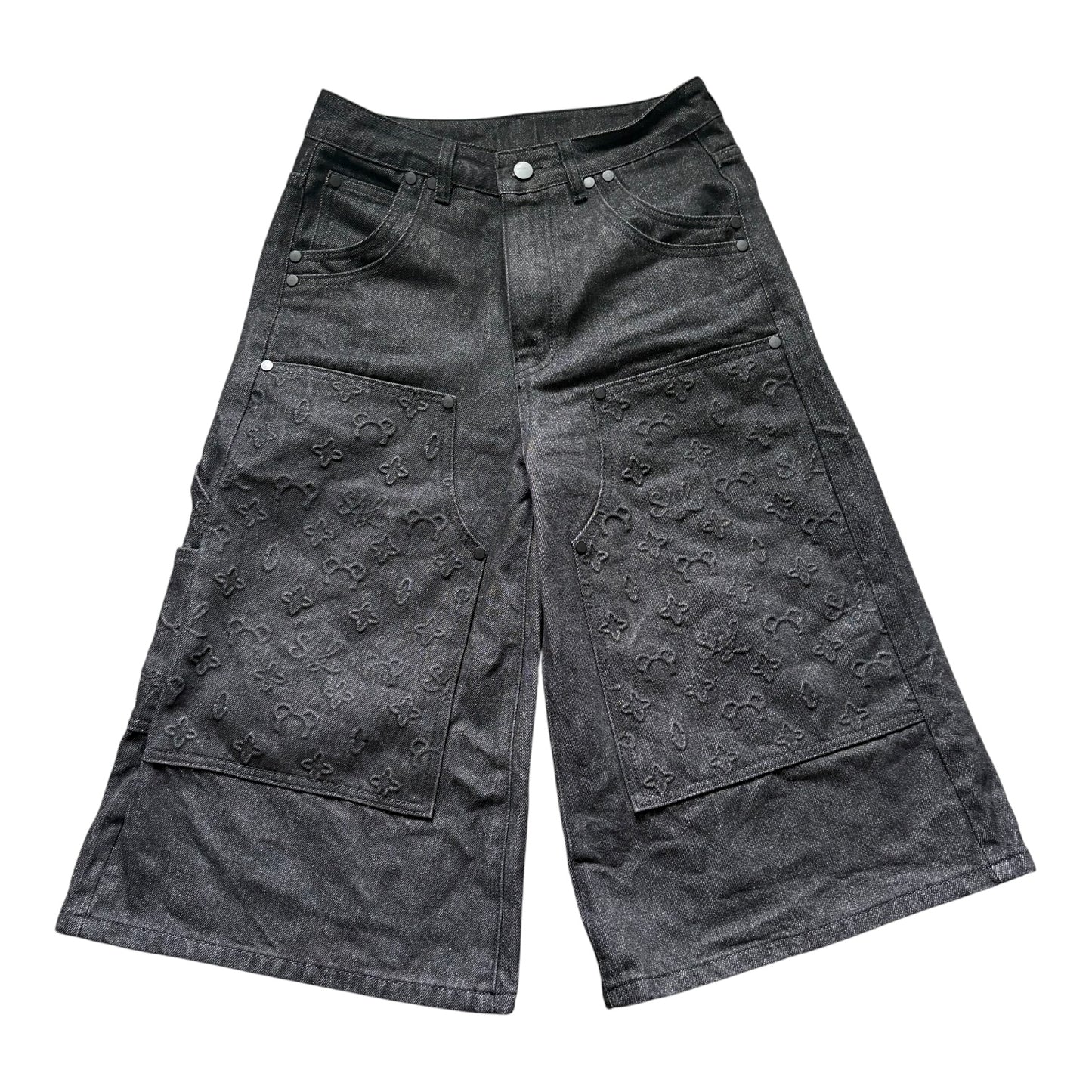 Midnight Monogram Denim Shorts