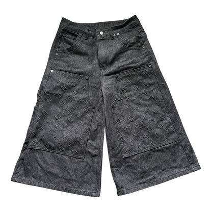 Midnight Monogram Denim Shorts